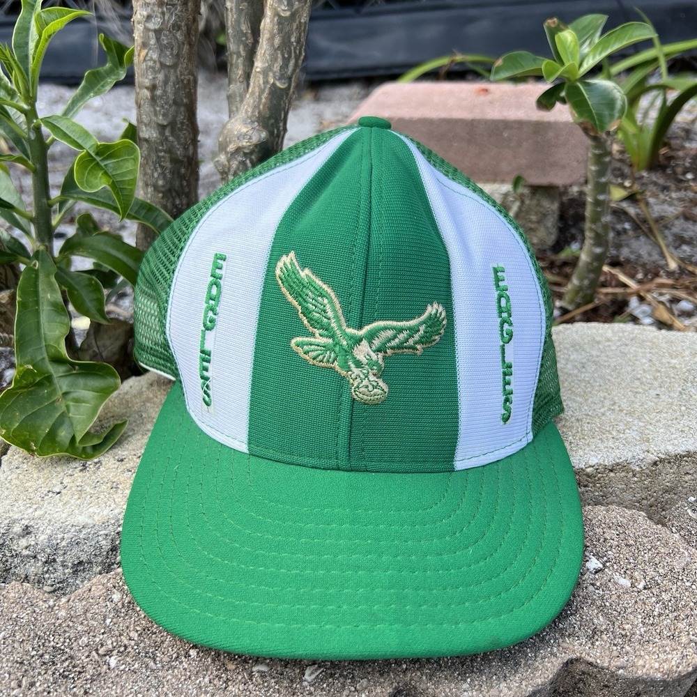 Philadelphia Eagles AJD Lucky Stripes NFL Vintage 80's Trucker Snapback Cap Hat
